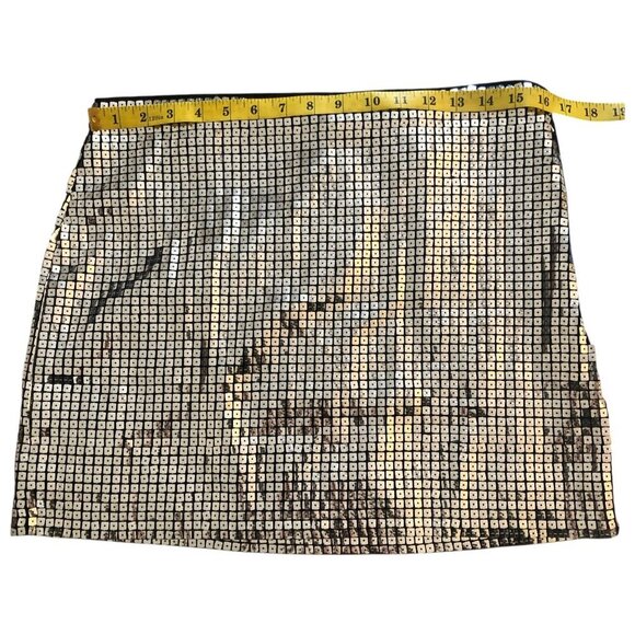 NWT MANGO Sequin Mini Skirt Size Large Black Silver Y2K - Picture 10 of 11